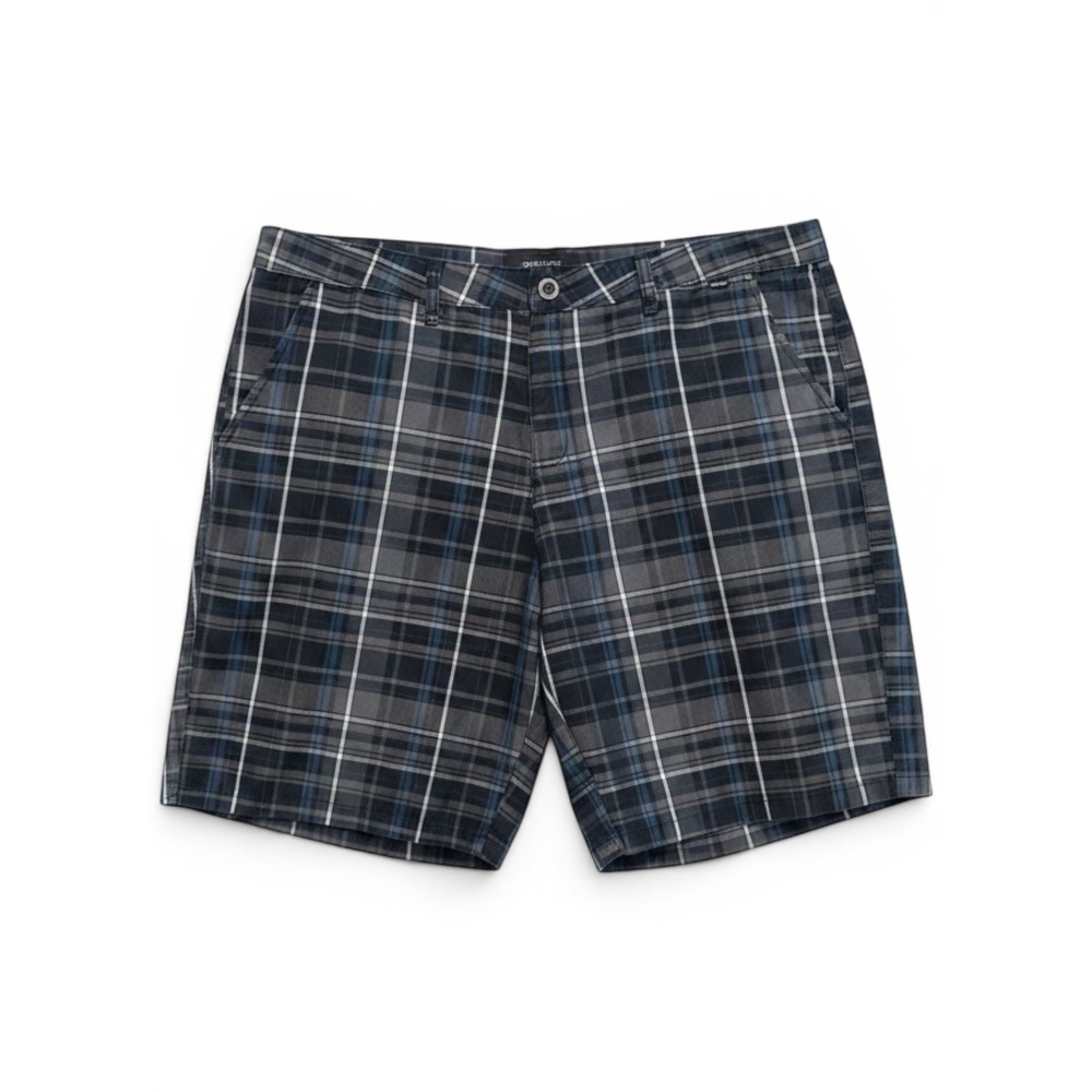 Hurley Plaid Chino Shorts Mens 38 Dark Gray Blue Skater Surf Beachy Coastal